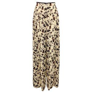 Raquel Allegra Cream Flower Trapeze Pant